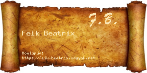 Feik Beatrix névjegykártya